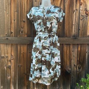 Simply Vera Wang high-low shirtdress Blue-Olive